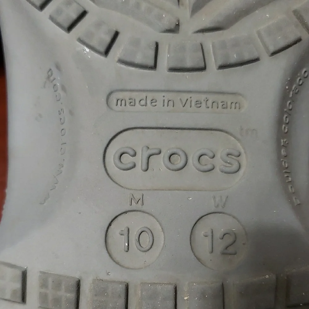 CROCS Gray Clog‎ Unisex Footwear M 10 W12